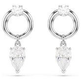 Mesmera drop earrings Mixed cuts, White, Rhodium plated